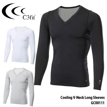 シースリーフィット GC00111 クーリング Vネックロングスリーブ メンズ 涼感ウエア Cooling V-Neck Long Sleeves C3fit 20p