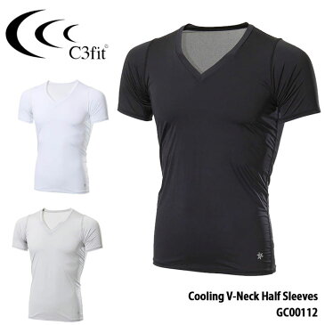 シースリーフィット GC00112 クーリング Vネックハーフスリーブ メンズ 涼感ウエア Cooling V-Neck Half Sleeves C3fit 20p