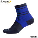 ランテージ RSSC05 アスリートサポートソックス ブルー 足袋タイプ ミドル丈 男女兼用 ランニング ゴルフ スポーツ Runtage ATHLETE SUPPORT SOCKS