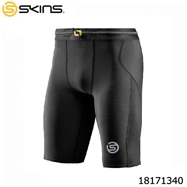 スキンズ 18171340 SERIES-3 メンズ ハーフタイツ ブラック メンズ ボトムス ストレッチ スポーツインナー