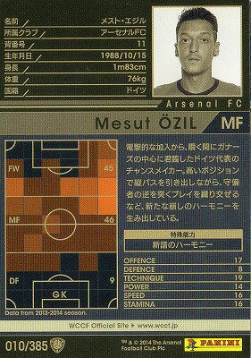 楽天市場 Wccf 13 14 010 アーセナル メスト エジル フルアヘッド