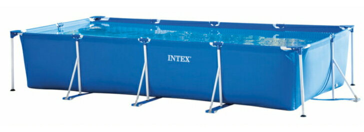［即納］カバー付き INTEX インテックス フレームプール 長方形 特大 ファミリープール 450 × 220 × 84