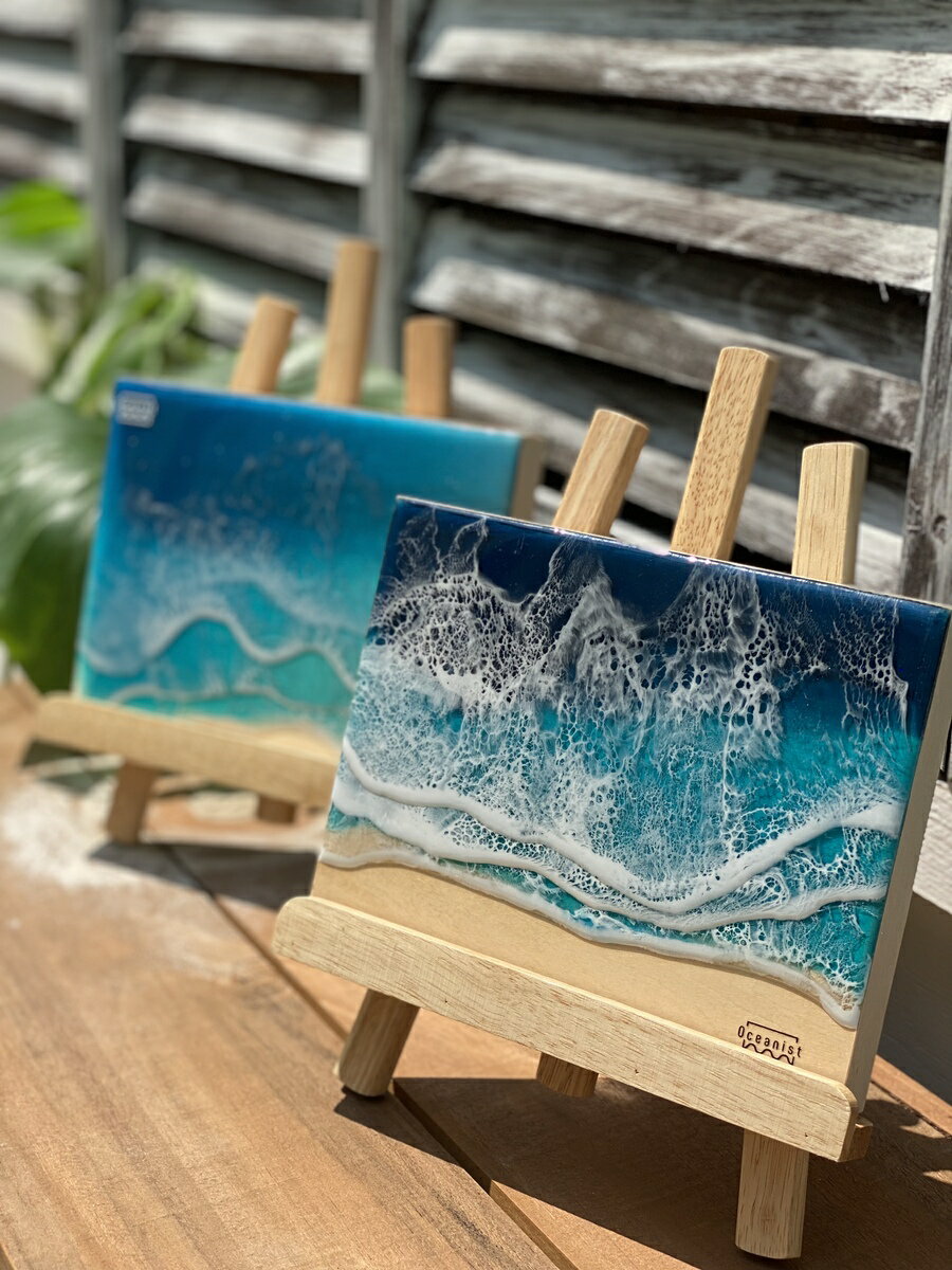  オーシャンアート ハワイ ミニパネル 10cm×15cm レジンアート 海 波 雲 夏 ハワイ 自然 風景 玄関 壁掛け 壁 西海岸 沖縄 マリン トロピカル インテリア モダン リビング ビーチ 人気 おしゃれ 立体 oceanist Ocean art panel