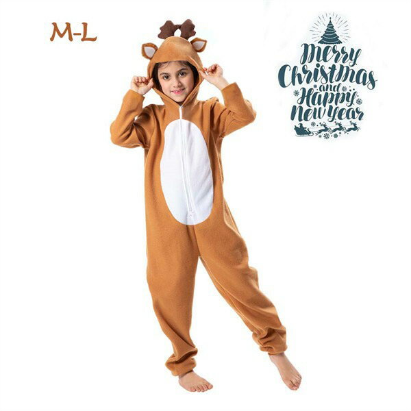 クリスマス衣装 かわいい キッズ コスプレ 公演衣装 サンゴフリース トナカイ 子ども フード付き 動物ショー 仮装舞踏会 aa078z7z7x0