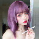 フルウィッグ 姫カット 紫 レディース 小顔 ヘアネット付 ふんわり前髪 コスプレ ハロウィン wig うぃっぐ かつら つけ毛 姫ウィッグ dp278c0c0...