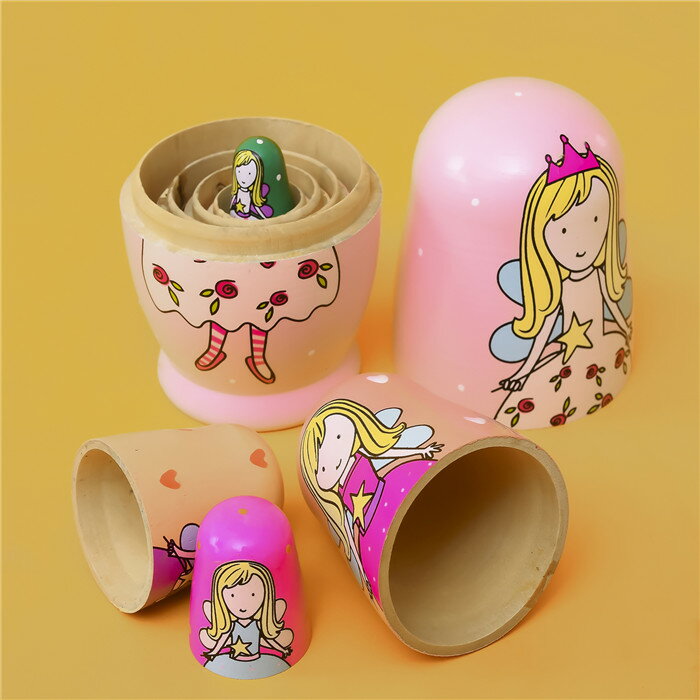 マトリョーシカ人形 木製 ロシア 民芸 5個組 天使 工芸品 逸品 洋風 プレゼント かわいい インテリア 開運 手描き 民族工芸品 北欧雑貨 おしゃれ おもちゃ 飾り 誕生日 キッズ 子供部屋 クリスマスja343c0c0x0