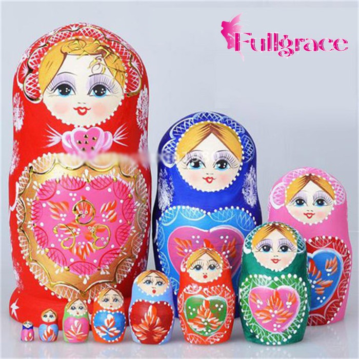 【マトリョーシカ】10個組 ロシアお土産 サファイア クラシック人形 クリスマス アメリカボダイ樹 置物 新築祝い 贈り物 装飾　結婚式　誕生日プレゼントja349c0c0c6