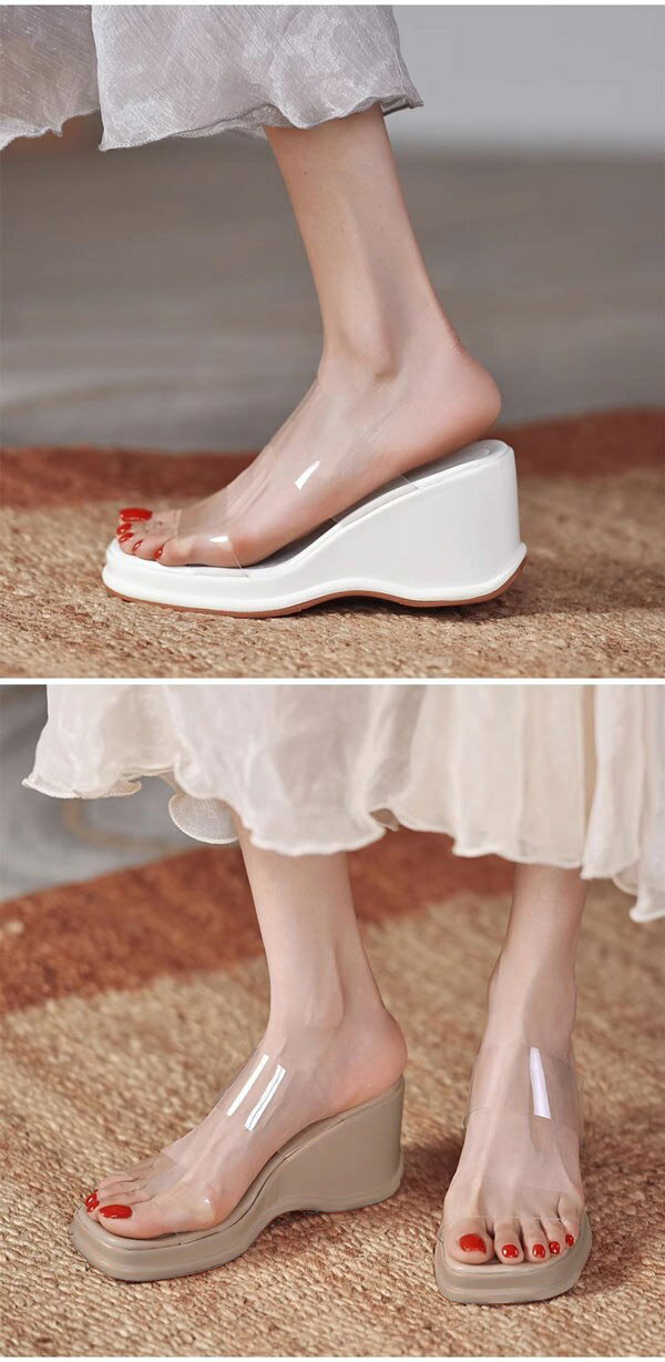 サンダル レディース ミュール 厚底 ヒール7.5cm 厚底サンダル ウェッジヒール か...