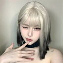 ウィッグ メッシュ レディース フルウィッグ ショート ストレート ぱっつん前髪 前髪あり 可愛い かわいい 大人用 コスプレ ロリータ ゴスロリ コスチューム 原宿風 仮装 超自然 かつら wig Lolita 小顔 文化祭 イベント 学園祭 ハロウィン dp014c6(4)