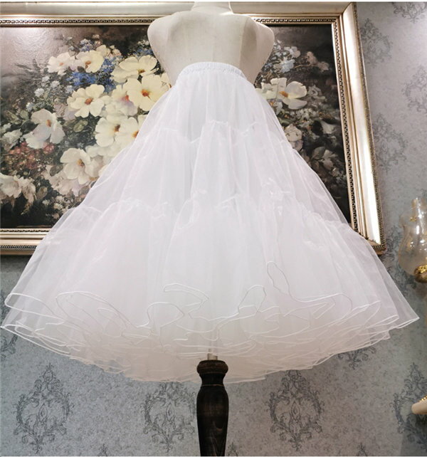 パニエ レディース スカート ロリータ ワイヤー無し ゴスロリ ソフトチュール ボリュームアップ ホワイト ひざ丈 ミディ丈 チュールスカート コスチューム ゴムスカート 柔らかい 骨無し ふわふわ カワイイ お姫様 ウェディング インナースカート db023d4d4g5