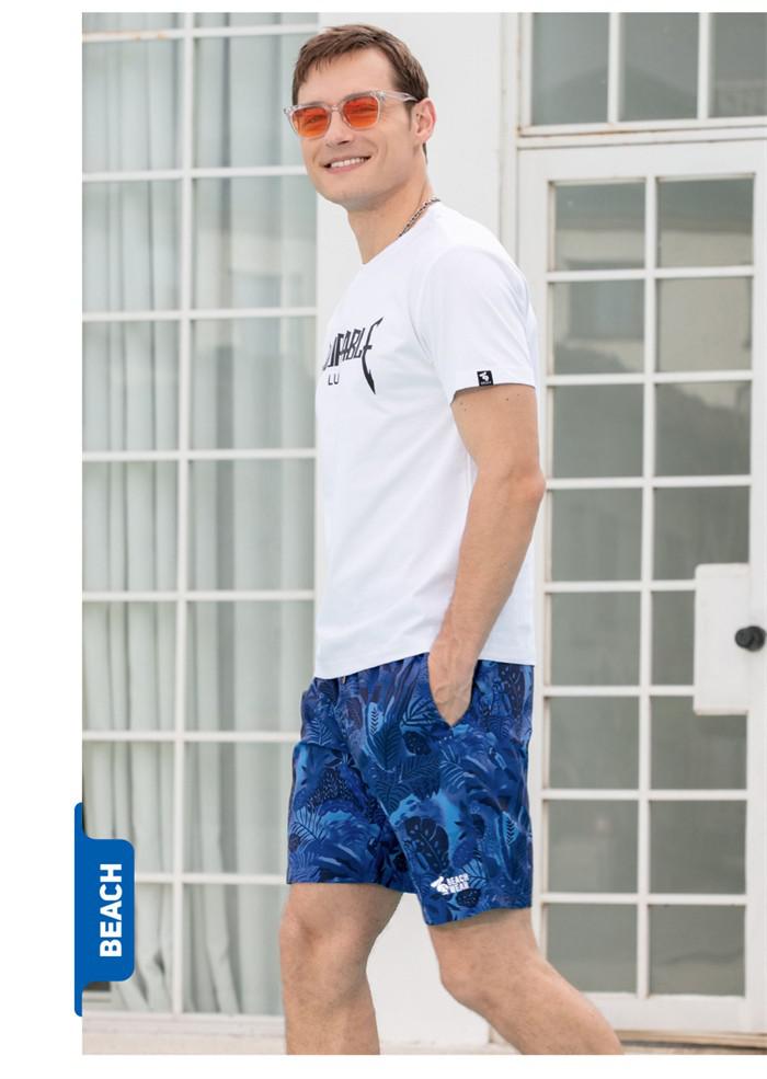 水着 メンズ サーフパンツ ブルー 総柄 海パン サーフショーツ ボードショーツ ハーフパンツ 大きいサイズ 膝丈 ひざ丈 プール 海 海水浴 サーフィン サウナ おしゃれ 水陸両用 吸水速乾 耐塩素 uvカット ロング