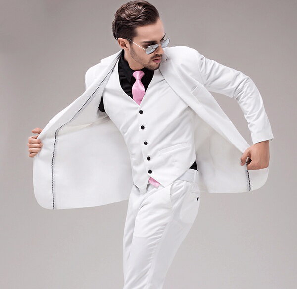 ベスト追加可 大きいサイズ 紳士服 メンズスーツ ビジネススーツ 1ツ釦 スリムバージョン 1ボタンビジネススーツ 男性用 パンツ スーツ レッドスーツ 2点セット ホワイトスーツ dg660f0f0g5