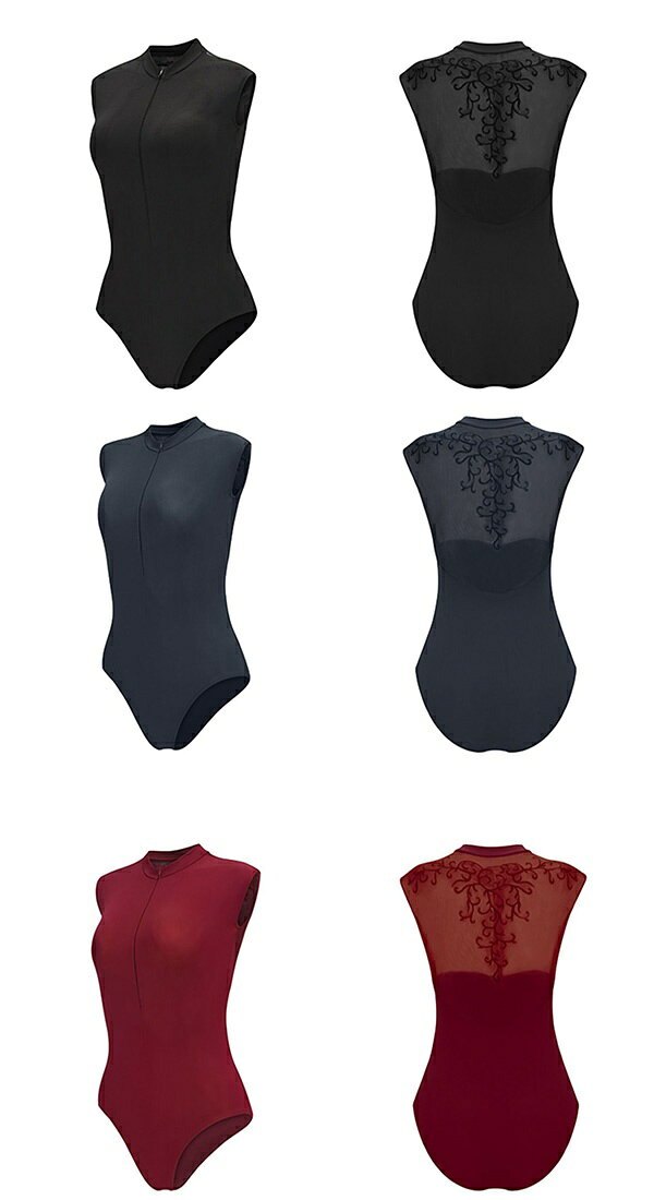 刺繍 バレエレオタード 大人用 バレエ用レオタード バレエ衣装 練習衣装 ファスナー 練習着 演出用ダンス服 コンクール レッスン着 女性 韓国 秋 夏 春 ブラック グレー ブルー ワインレッド XS/S/M/L/XL dm057f4f4g5