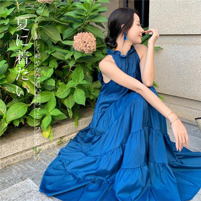 ややハイネックデザインはエレガントさを表現 ノースリーブ 大きいサイズ カシュクール デザイン ゆったり シンプルタイトワンピース ワンピース ロング丈 大人 体型カバー ゆる ふわ