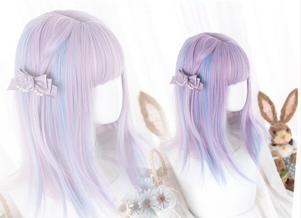 ウィッグ フルウィッグ 長髪 ロング パープルxブルー 巻き髪 ロングウィッグ ぱっつん前髪 ロリータ lolita 前髪あり ハロウィン 原宿風 韓国風 かつら コスプレ 可愛い かわいい コスチューム 仮装 大人用 普段使い 文化祭 イベント 学園祭 演劇 舞台 学芸会 dp036jcjcg5