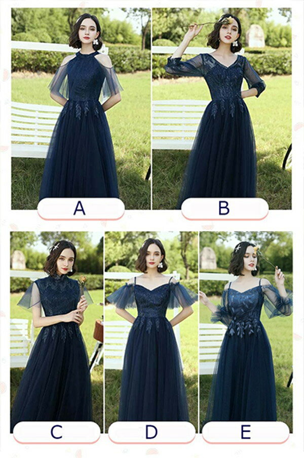 ドレス 大人 ピアノ 発表会 ロングドレス 演奏会 結婚式 母親 ピアノ発表会 袖付き ワンピース ブライズメイド ドレス ロング 演奏会ドレス 演奏会用ドレス Vネック パーティードレス ネイビー 青 編み上げタイプ 大きいサイズ フォーマルドレス フォーマル df057l6l6g5