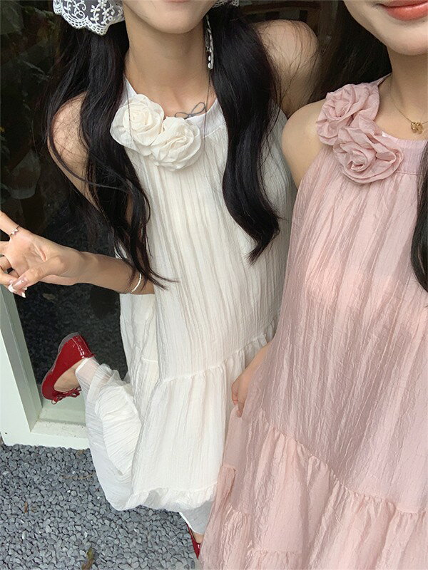 リゾートワンピース 大人可愛い かわいい 夏 ロングワンピース 花付き リゾートワンピ キャミソール マキシワンピース ハワイ ハワイアン 沖縄 体型カバー 結婚式 Aライン 春夏おうち 無地 マキシ丈 おしゃれ 韓国 ベージュ ピンク dd033l9l9c6