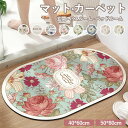 バスマット 玄関マット 室内 珪藻土 泥落とし 滑り止め 洗える おしゃれ 花柄 風水 水洗い ドアマット リビング ベッドルーム 書斎 ベランダ 上品 かわいい オフィス 店舗 飲食店 新生活 DIY ローズ ピンク グリーン マルチカラー ja427m4m4x0