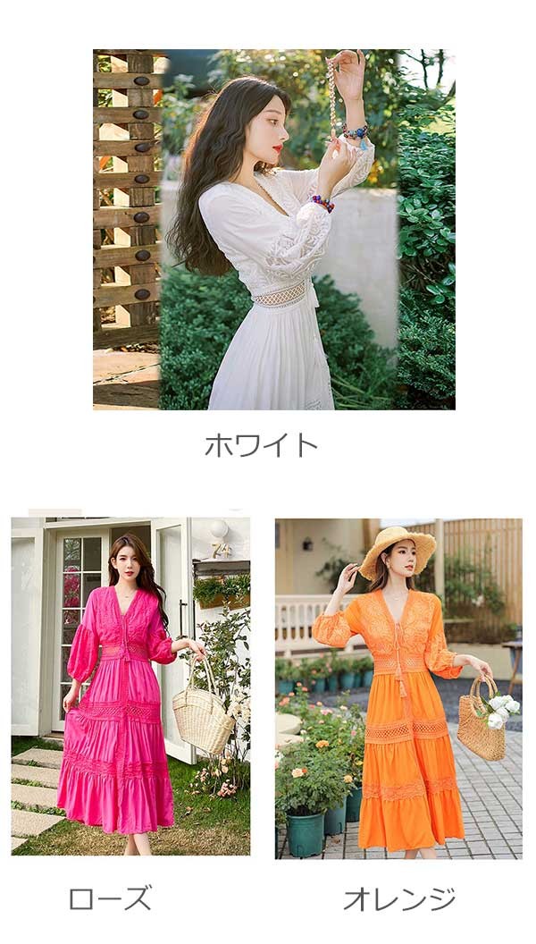 リゾートワンピース リゾートワンピ ハワイ 白ワンピース リゾート ワンピース ハ...