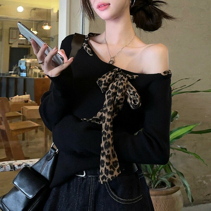 トップス ニット セーター セクシー 長袖 ワンショルダー ブラウス カットソー 韓国風 大人 可愛い かわいい 秋 冬 春 オフィス 通勤 20代 30代 40代 OL レディース ファッション ぽっちゃり ゆったり カジュアル おしゃれ de129n1n1x0