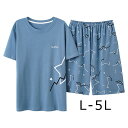 パジャマ 夏用 メンズ ルームウェア 部屋着 男性用 半袖Tシャツ パンツ 短パン 半ズボン 着心地抜群 涼しい 爽やか メンズパジャマ 大きいサイズ 5L 上...