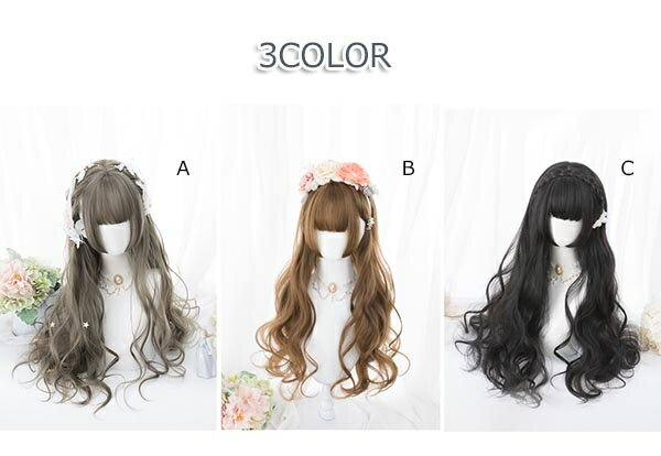 ウィッグ lolita ロリータ風 姫カット かつら 巻き毛 ぱっつん前髪 レディース コスプレウィッグ 可愛い ロング 耐熱ウィッグ 原宿風 コスチューム 仮装 大人用 dp037n1n1x0