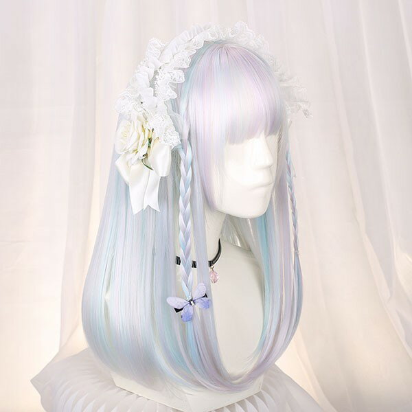 ウィッグ フルウィッグ ミディアムウィッグ ストレート ロリータ ゆめかわいい ゆめかわ ミディアムボブ 前髪あり ふんわり前髪 原宿風 かつら ぱっつん前髪 コスプレ 可愛い 耐熱ウィッグ コスチューム 仮装 大人用 普段使い 文化祭 イベント 学園祭 dp129n1