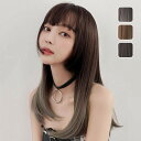 姫カット フルウィッグ かつら 女性 ロング グラデーション 普段使い ロングウィッグ ロングヘア 前髪あり 自然 可愛い かわいい ウイッグ wig コスプレ 耐熱ウィッグ 黒髪 茶髪 小顔効果抜群 コスチューム 文化祭 学園祭 イベント 韓国風 dp174n1n1g5