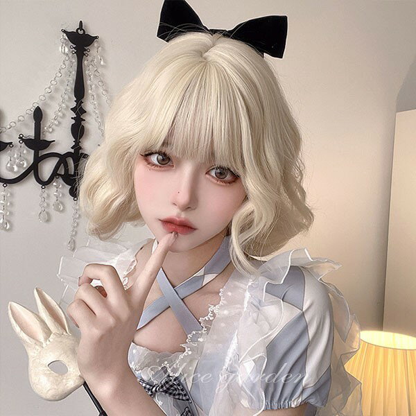 Brightlele ウィッグ コスプレ フルウィッグ ボブ 黒髪 ショート