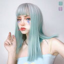 ウィッグ レディース フルウィッグ ロング グラデーション ストレート ぱっつん前髪 前髪あり 可愛い かわいい 大人用 コスプレ ロリータ ゴスロリ コスチューム 原宿風 仮装 超自然 かつら wig Lolita 小顔 文化祭 イベント 学園祭 ハロウィン dq120n1n1c6