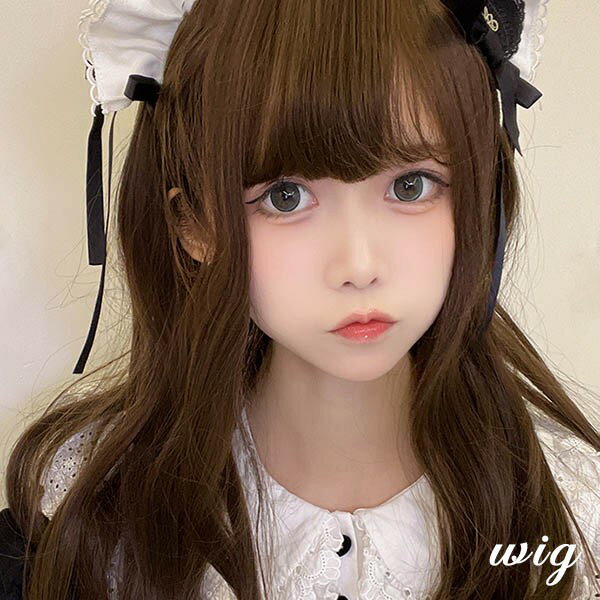 ウィッグ レディース フルウィッグ ロング 巻き髪 ブラウン 茶髪 ぱっつん前髪 前髪あり 可愛い かわいい 大人用 コスプレ ロリータ ゴスロリ コスチューム 原宿風 仮装 超自然 かつら wig Lolita 小顔 文化祭 イベント 学園祭 ハロウィン dq191n1n1c6