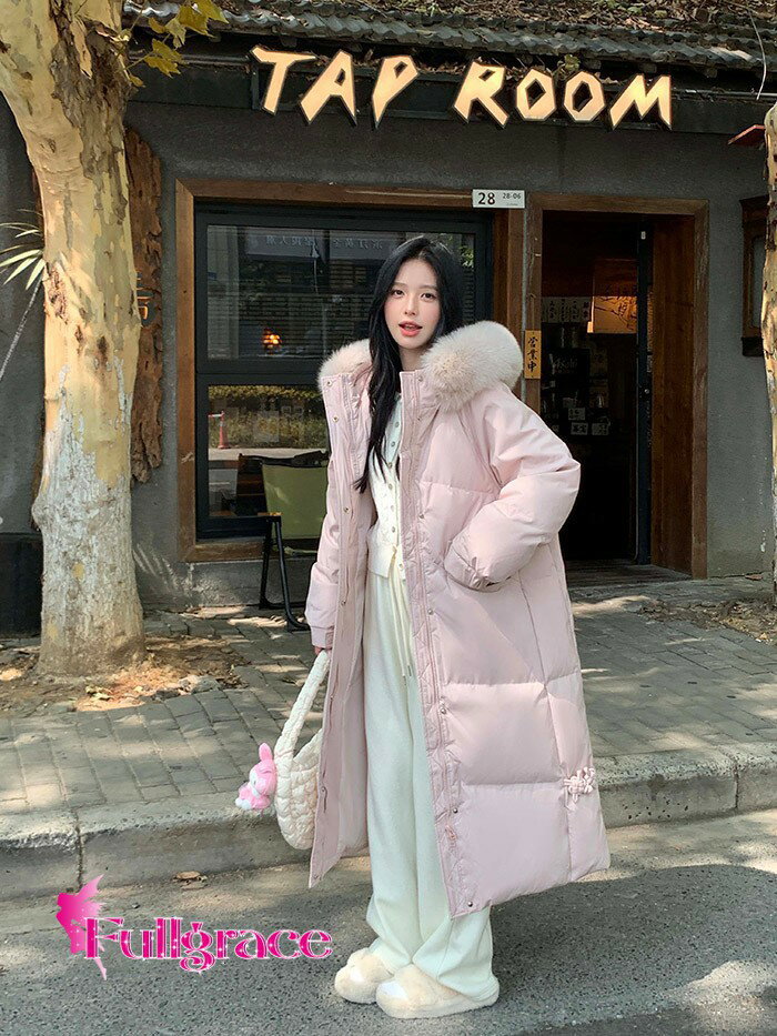 楽天市場】ファー付きダウンコート（カラーピンク）（レディース