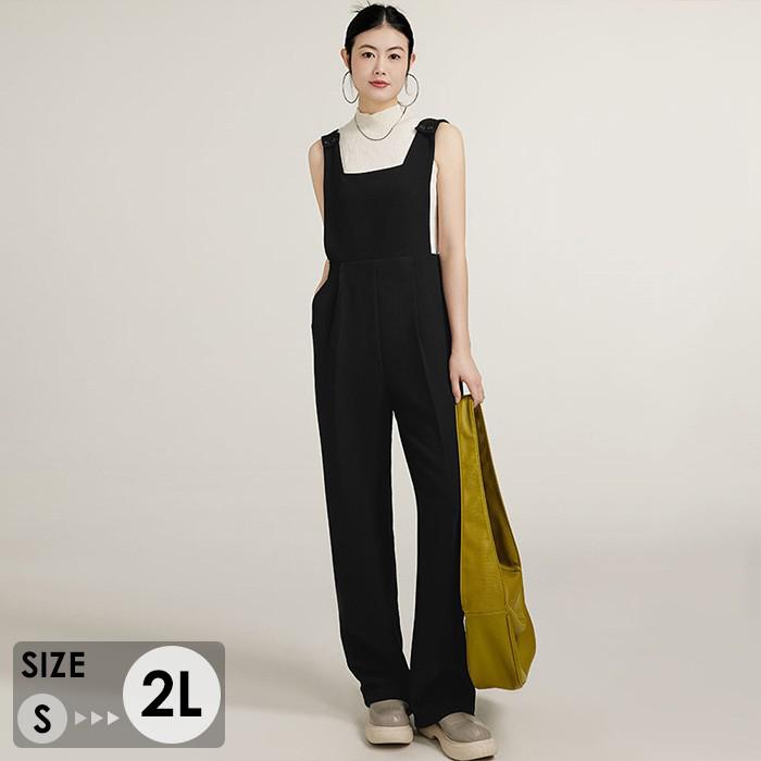 ジャンプスーツ オールインワン バックジッパー パンツドレス ロングパンツ ハイウェスト パーティー ..