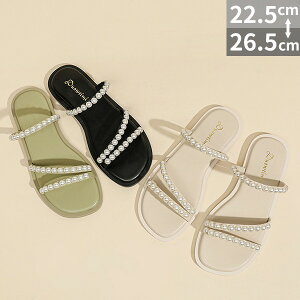 サンダル フラットシューズ レディース パール ローヒール 26.0 26.5 大きいサイズ ぺたんこ 歩きやすい 疲れにくい おしゃれ 可愛い かわいい きれいめ 走れる 旅行 大きいサイズ 履きやすい 柔らかい やわらかい 黒 緑 cs058s1s1c6