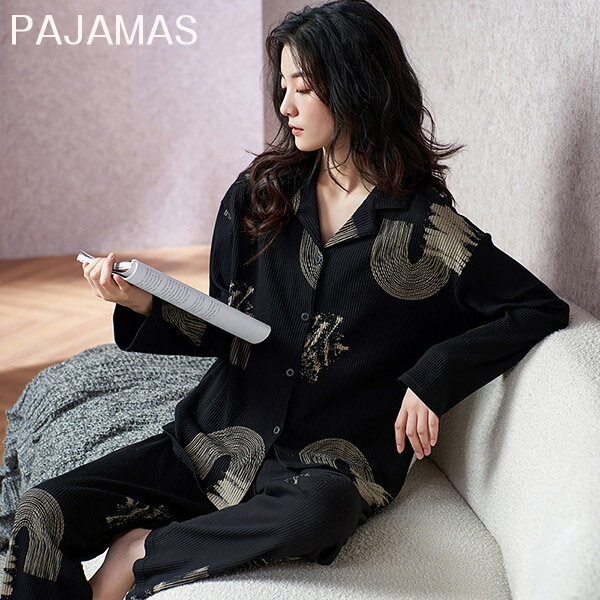 パジャマ レディース 上下セット ルームウェア 前開き レディース 2点セット かわいい オーバーサイズ ..