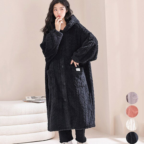 パジャマ ルームウェア ワンピース ガウン もこもこ モコモコパジャマ 冬用 着る毛布 暖かい あったか ..