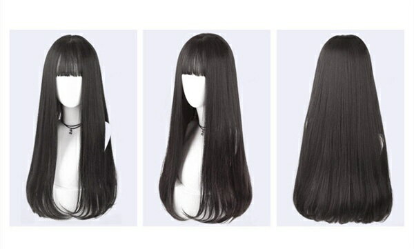 フルウィッグ ロングウィッグ 姫カット レディース 小顔 ヘアネット付 ふんわり前...