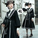 ゴスロリ ロリータ ワンピース クラロリ ゴシックロリィタ メイド服 コスプレ衣装 ロング ハイウエスト コスチューム リボン 長袖 袖付き クリスマス ハロウィンコスプレ 仮装 学園祭 文化祭 シスター 合唱 イベント dd142x1x1c6