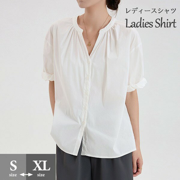 ブラウス レディース シャツ トップス Vネック ポワント袖 袖あり 半袖付き 透け感 フェミニン チャイナボタン サマー シースルー 可愛い かわいい 夏 涼しい dk161x1x1c6