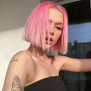 ウィッグ ピンク ショート レディース ハロウィン 切りっぱなしボブ ボブヘアー ぱっつん ナチュラル 原宿風 かつら ぱっつん前髪 コスプレ 可愛い 耐熱ウィッグ コスチューム 仮装 大人用 イベント 女装 発表会 文化祭 学園祭 学芸会 舞台 演劇 変装 小道具 dp079x1x1g5