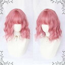 ウィッグ フルウィッグ ピンク パーマ ショート レディース ふんわり前髪 切りっぱなしボブ ボブヘアー 前髪あり ナチュラル 原宿風 かつら ぱっつん前髪 コスプレ 可愛い 耐熱ウィッグ 仮装 大人用 イベント 女装 発表会 文化祭 学園祭 学芸会 舞台 演劇 変装 dp111x1x1n1