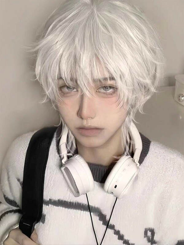 ウィッグ メンズ 短髪 ホワイト シルバー ハロウィン コスプレ 仮装 かつら 自然 フルウィッグ ショートウィッグ ショートヘア 前髪あり コスプレ 男装 ナチュラル かっこいい 可愛い かわいい ショート 耐熱 小顔効果抜群 文化祭 学園祭 イベント 韓国風 dp159x1x1jc fullgrace-10031360 フルグレース サンプル画像2