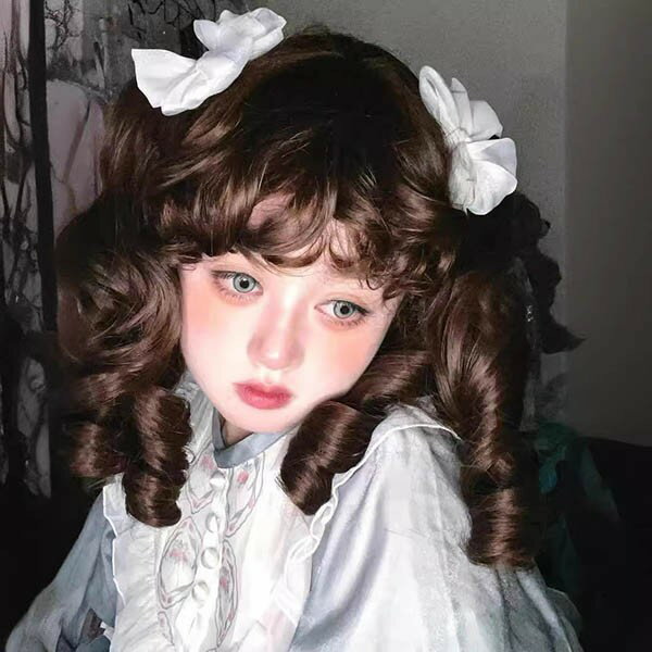ウィッグ フルウィッグ 中世ヨーロッパ 髪型 女性 レディース ロリータ ハロウィン ふんわり 前髪あり ..