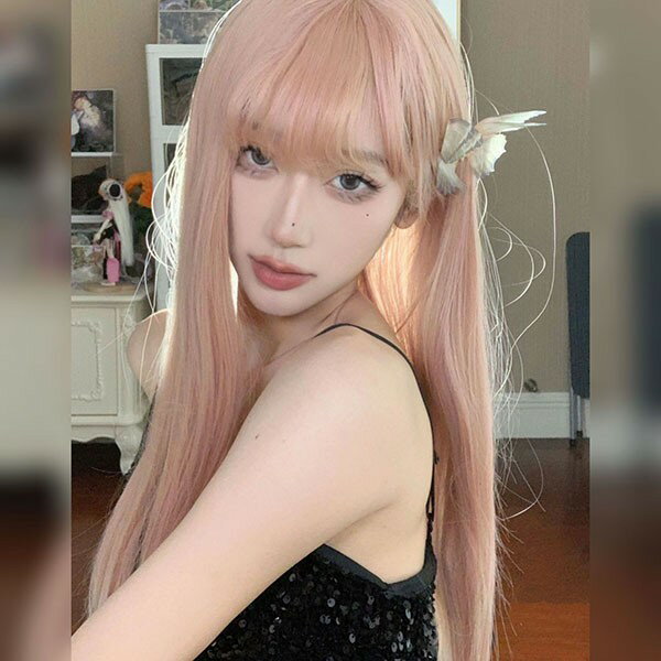 ウィッグ フルウィッグ ロングストレート 女性 レディース ロリータ ハロウィン ふんわり 前髪あり かつら コスプレ 可愛い かわいい 耐熱ウィッグ コスチューム 仮装 大人用 普段使い 文化祭 イベント 学園祭 女装 発表会 学芸会 舞台 演劇 変装 小道具 dp167x1x1c6