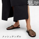 編みサンダル レディース 薄底 つっかけ ぺたんこ ミュール 2ウェイサンダル オープンかかと 細ストラップ 前詰まりサンダル 透け感 シースルーサンダル 美脚...