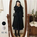 ステンカラーコート レディース 冬 大きいサイズ ロング丈 ゆったり 厚手 シンプル 黒 体型カバー オシャレ お出かけ dg071zbzbx0