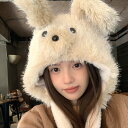 帽子 フード・ネックウォーマー いぬ耳 ロング マフラー もこもこ フード付きマフラー ネックウォーマー 韓流グッズ 女の子 おしゃれ 秋冬 防寒 暖かい 可愛...
