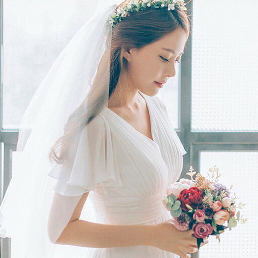 ウェディングドレス ホワイト 白 ロングドレス シンプル 袖あり チュール 背中開き 編み上げ 花嫁 結婚式 披露宴 お呼ばれ 20代 30代 40代 前撮り 後撮り フォト婚 bi042zezeg5