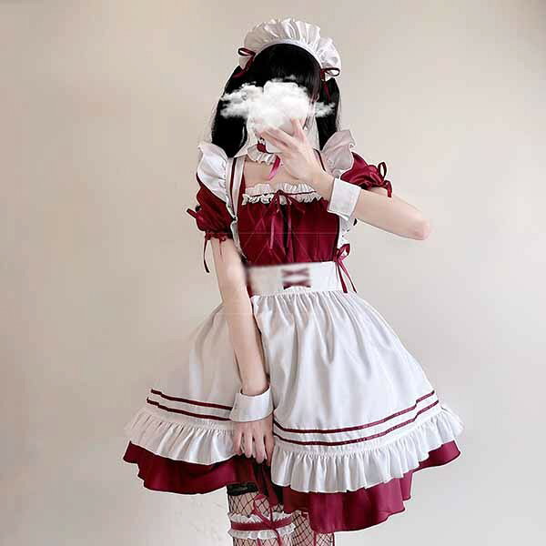 メイド服 可愛い コスプレ衣装 メイド カチューシャ エプロン 大人 セクシー コスチューム ハロウィン コスプレ ウェイトレス コス ワンピース 女性 仮装 衣装 ゴスロリ 学園祭 文化祭 定番 オススメ イベント ds110zezec6 fullgrace-10035047 フルグレース サンプル画像2