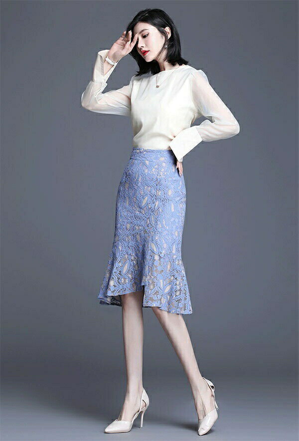 【期間限定！マスクプレゼント中】レース素材 マーメイドスカート セクシー タイトスカート エレガント ハイウエスト 大きいサイズ 着痩せ効果 着心地抜群で 小さいサイズ 美脚ラインも綺麗 スカート ブラック k5168ze